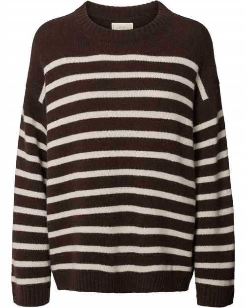 GAI+LISVA BARBERA STRIPE LAMSWOOL JUMPER MULCH